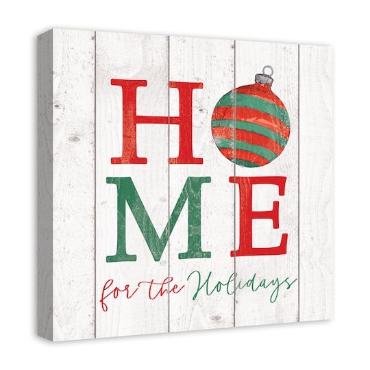Home For Holidays Ornament 20x20 Canvas Wall Art